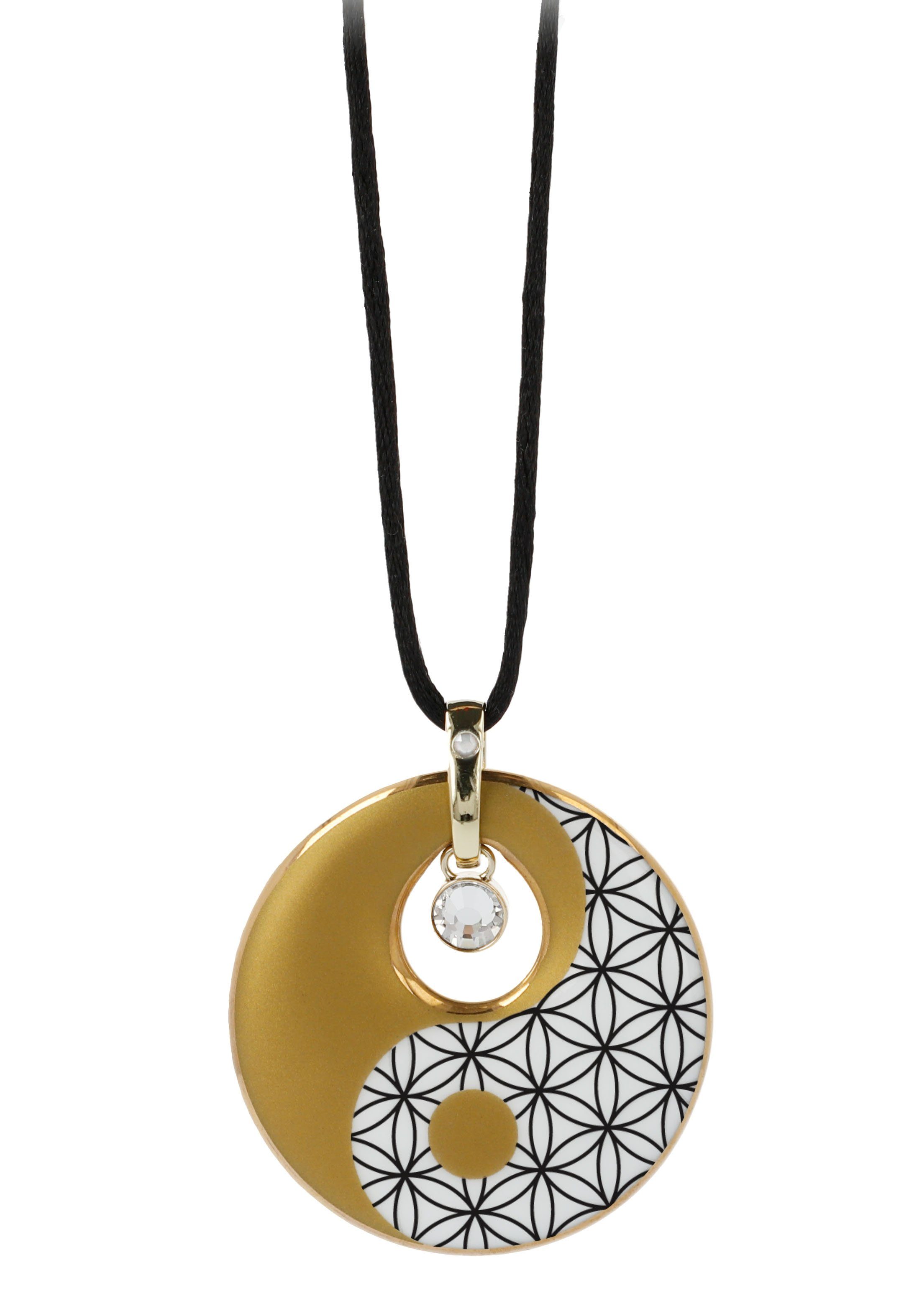 Goebel Kette mit Anhänger »Crystal Circle Blume des Lebens, Yin Yang,  23120261«, mit Kristall