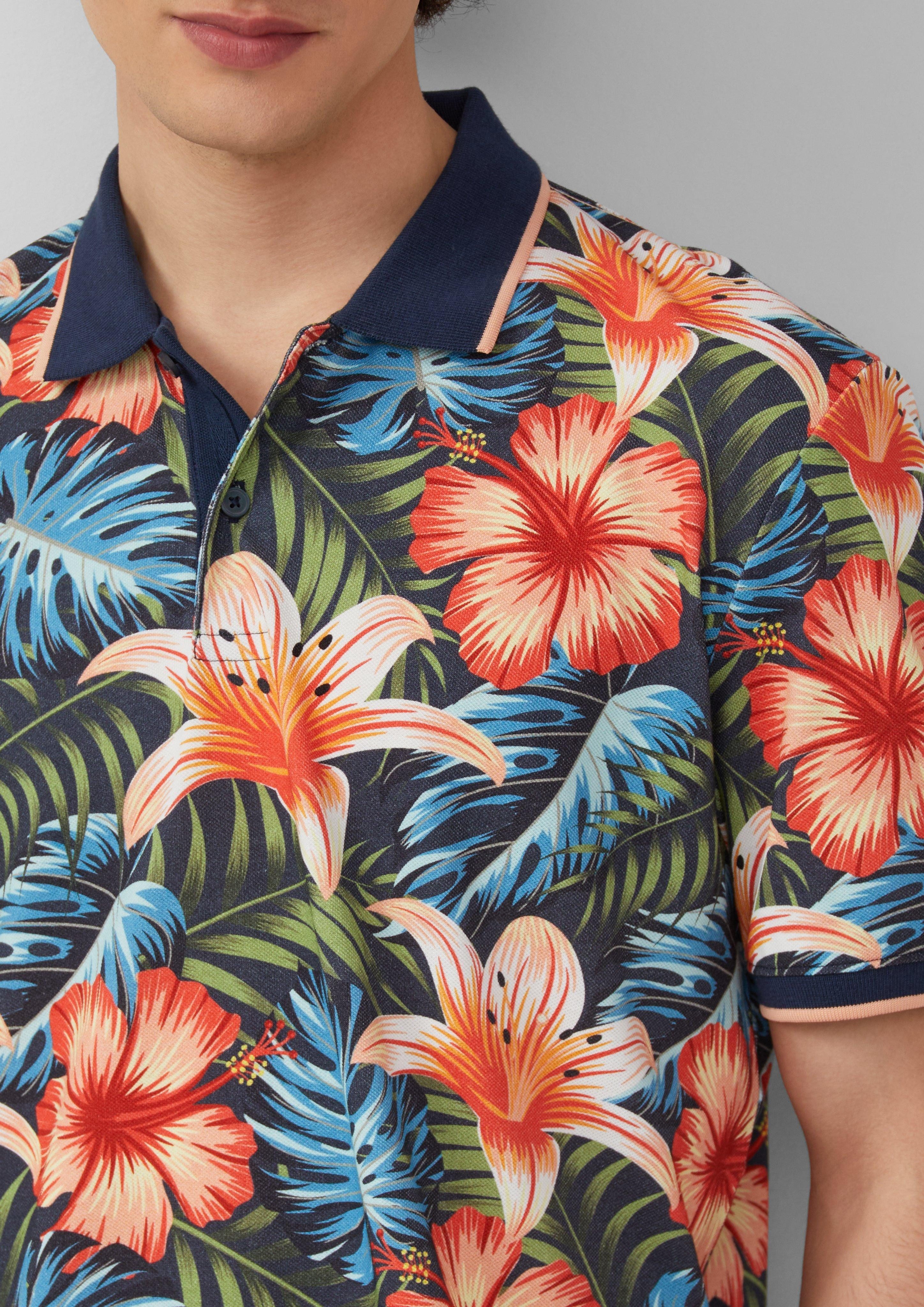 s.Oliver Kurzarmshirt Poloshirt aus Baumwolle mit günstig online kaufen