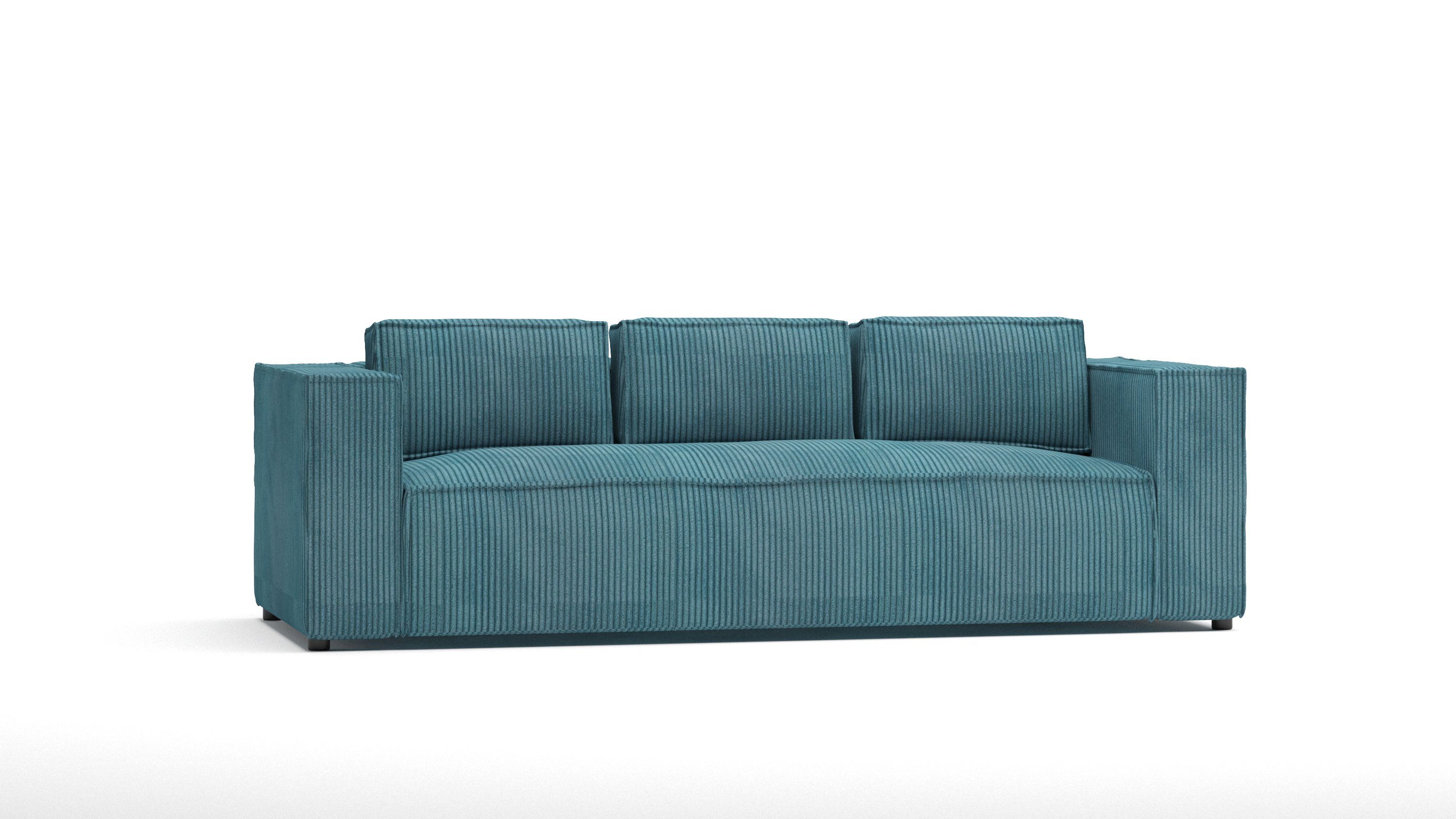S-Style Möbel 3-Sitzer Sofa Renne aus Cord mit weichem Sitz, 1 Teile, mit Wellenfederung