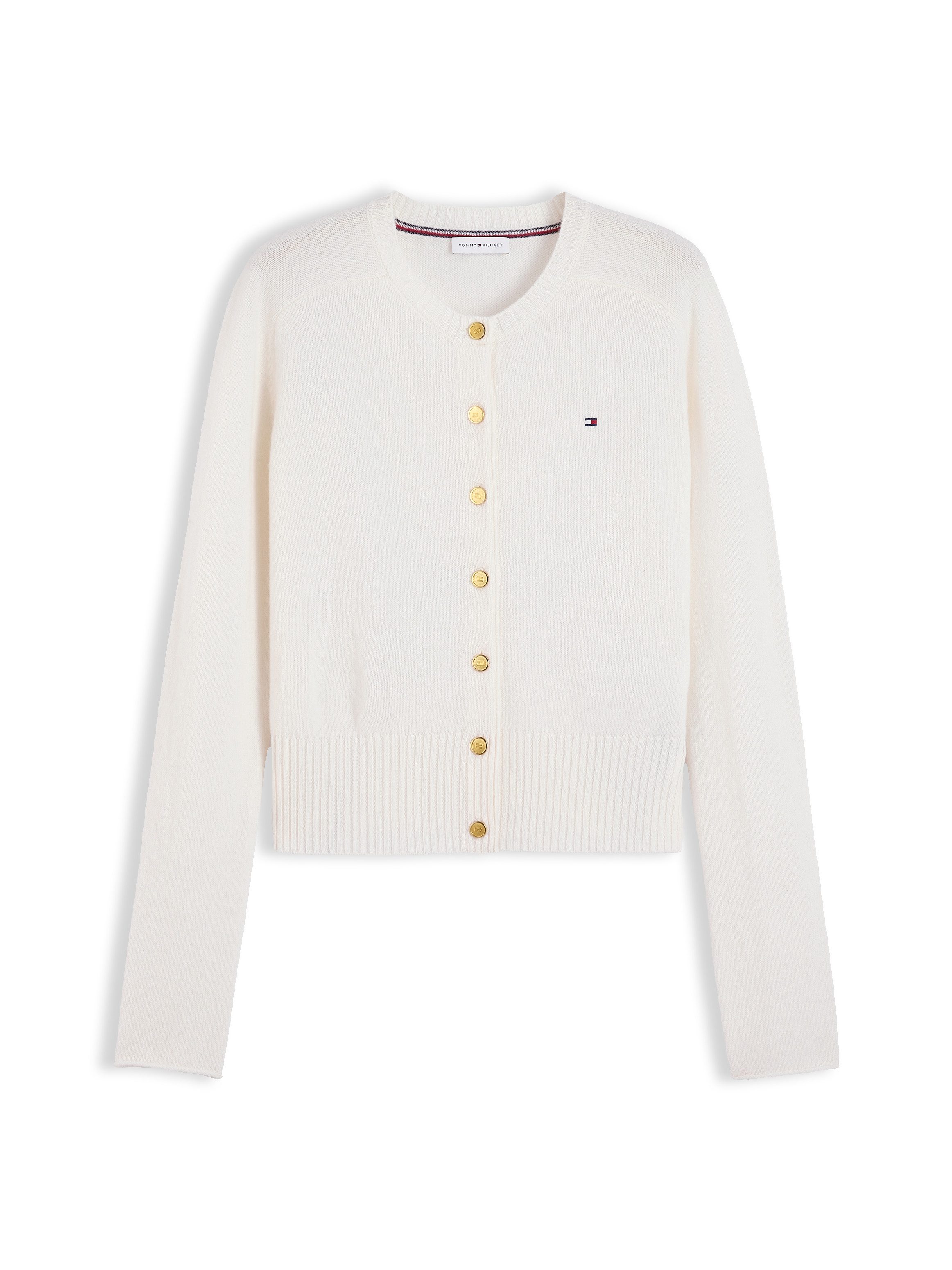 Tommy Hilfiger Strickjacke SOFT WOOL JERSEY SLIM CARDI aus reiner Wolle, slim fit