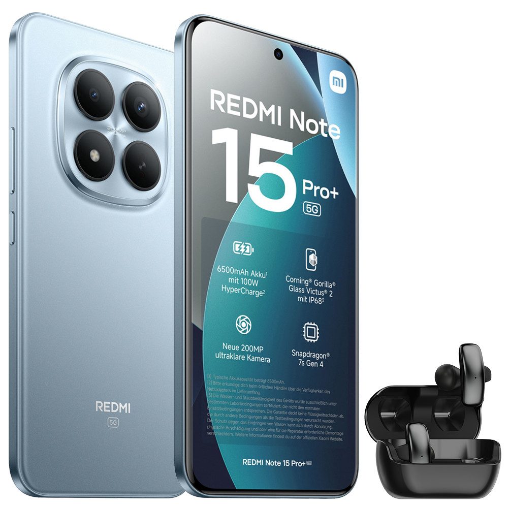 Xiaomi Redmi Note 15 Pro+ 5G Smartphone & Bluetooth Kopfhörer Handy (256 GB Speicherplatz, 200 MP Kamera)
