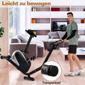 Fangqi Heimtrainer Cardio-Fitnessfahrrad, Heimtrainer mit Pulssensoren 8-stufiger Magnetwiderstand und Sitzverstellung Handy-/Pad-Halterung