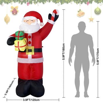 UISEBRT Weihnachtsmann ufblasbarer Weihnachtsmann XL 180cm mit LED