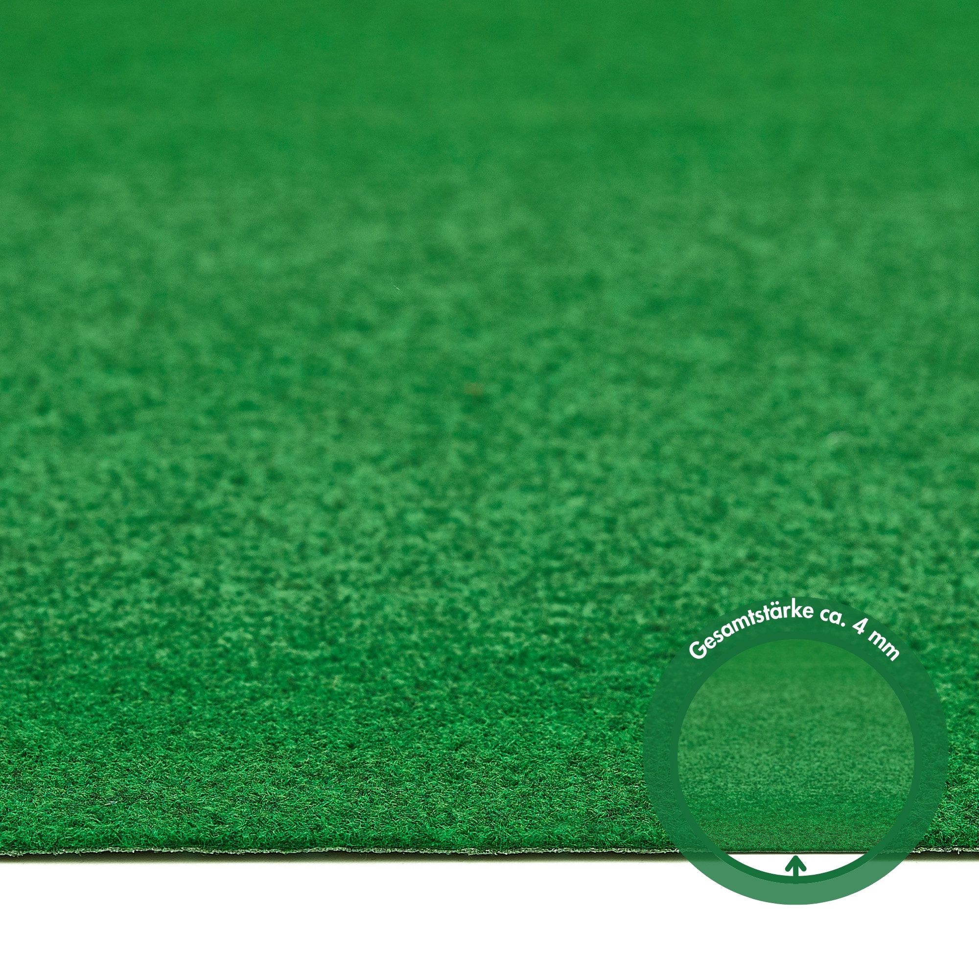 Andiamo Kunstrasen Field, Gesamthöhe 4 mm, Made in Belgium, rechteckig, für Balkon & Terrasse, mit Drainage-Noppen, Nadelfilz-Optik