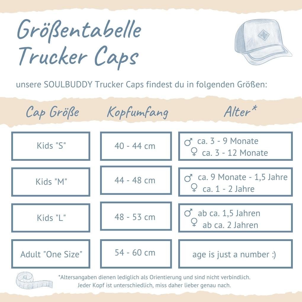Soulbuddy Trucker Cap für Kinder, Kinder Cap für Junge Mädchen, Geschenk für Kind (Unisex, 3 Größen verfügbar)