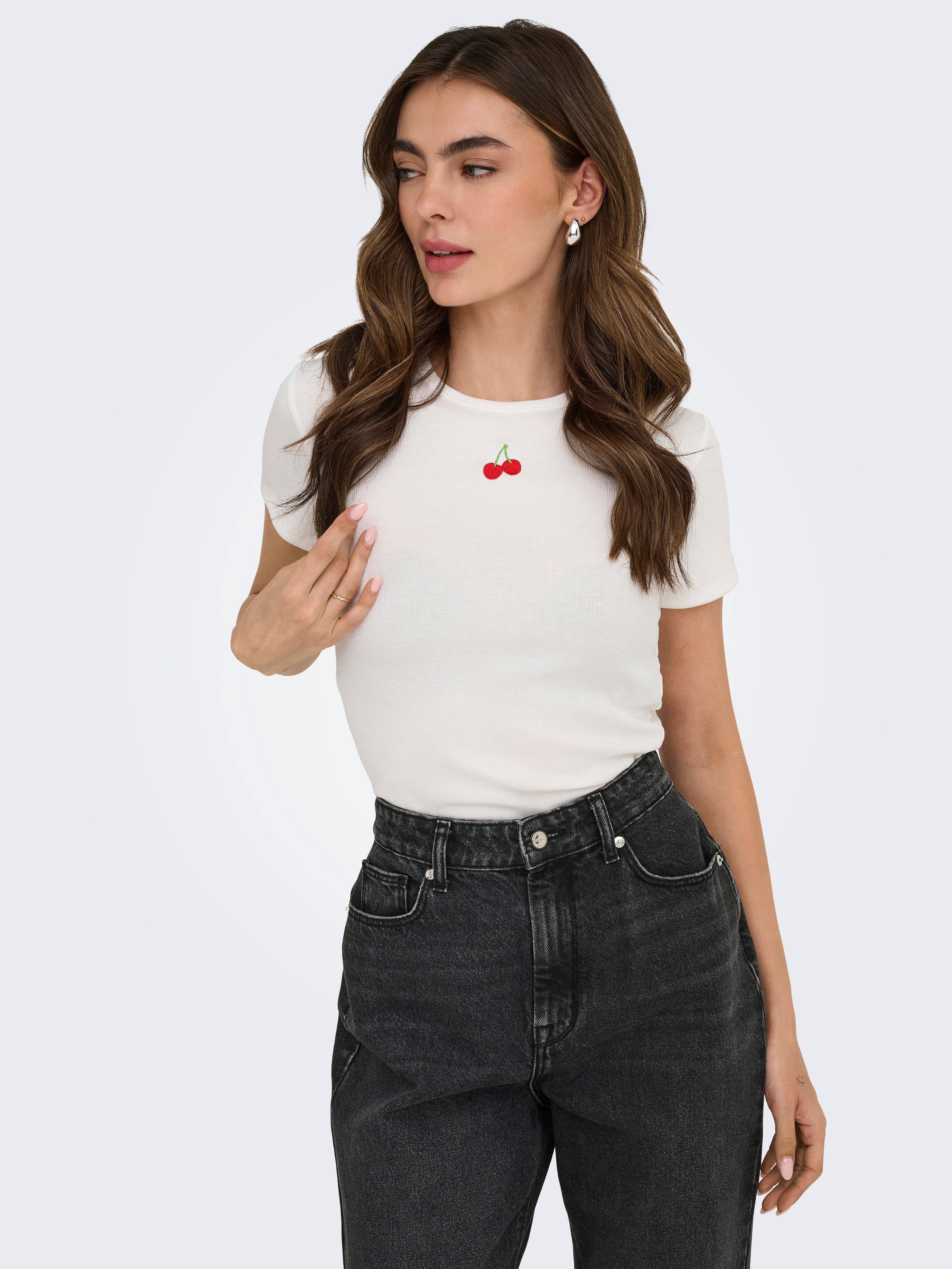 ONLY Kurzarmshirt ONLDANIELLA S/S RIB TOP günstig online kaufen