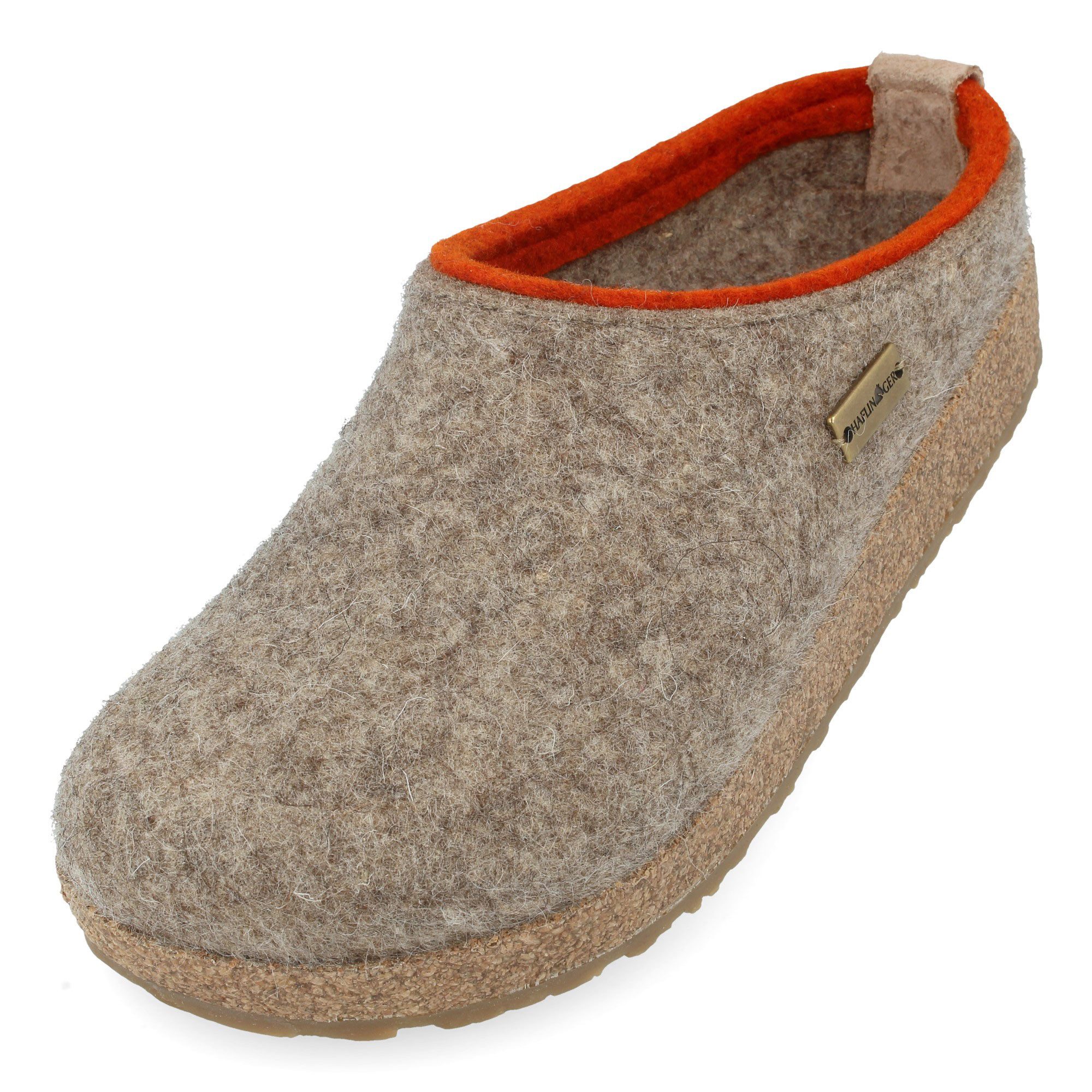 Haflinger Grizzly Kris Filzclog aus reinem Wollfilz Hausschuh