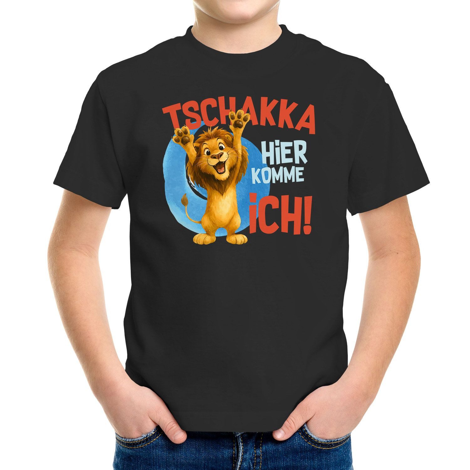 Print-Shirt Kinder T-Shirt Tschakka Hier komme ich Lustige Comic Tiermotiv-Shirts