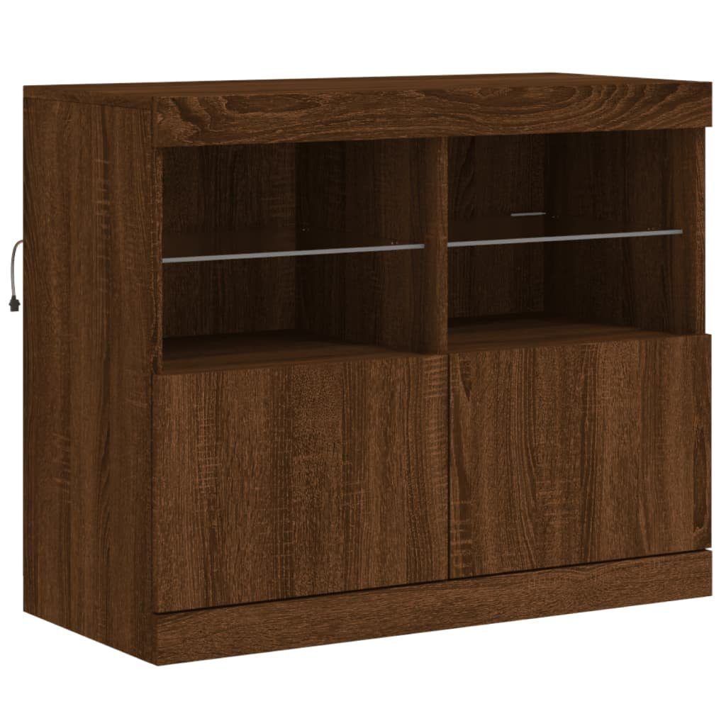 vidaXL Sideboard Sideboard mit LED-Leuchten Braun günstig online kaufen
