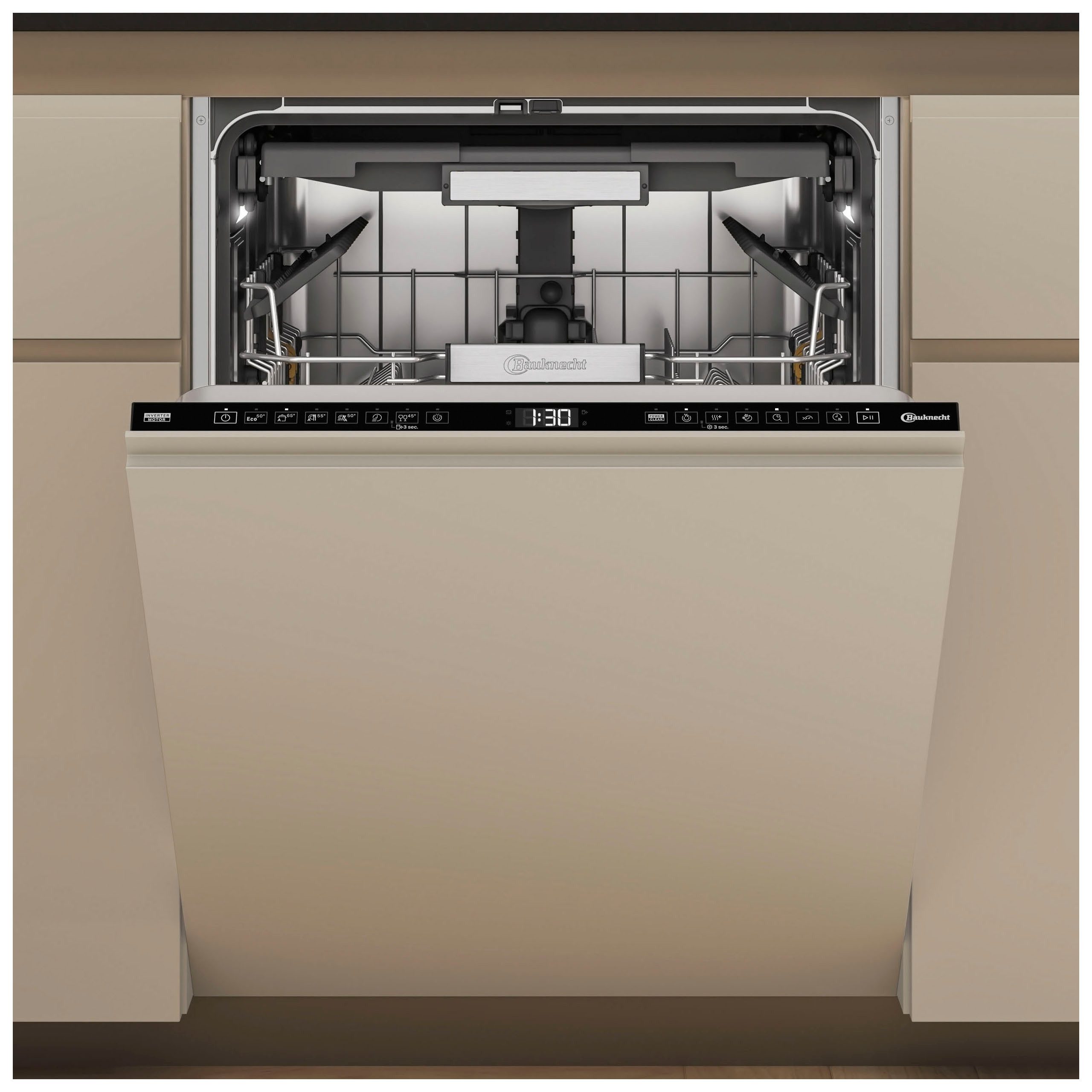 BAUKNECHT vollintegrierbarer Geschirrspüler B7I HF60 TUC, 15 Maßgedecke, MaxiSpace – bietet Platz für große Pizzateller mit 32 cm Durchmesser – Bild 2 von 5