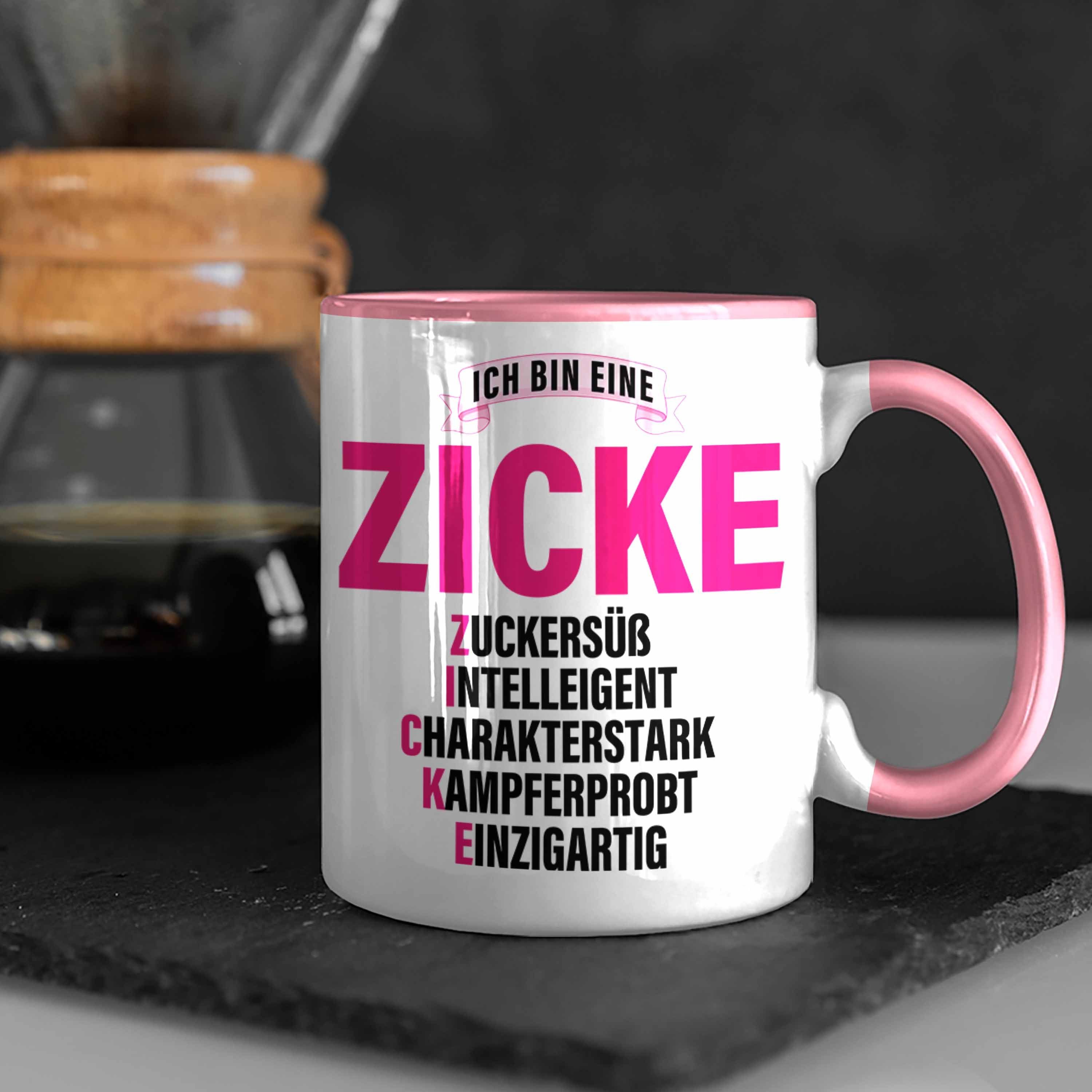 Trendation Tasse Trendation - Frau Geschenk Rosa Lustig Frauen für Tasse Zicke Kaffeetasse Pink