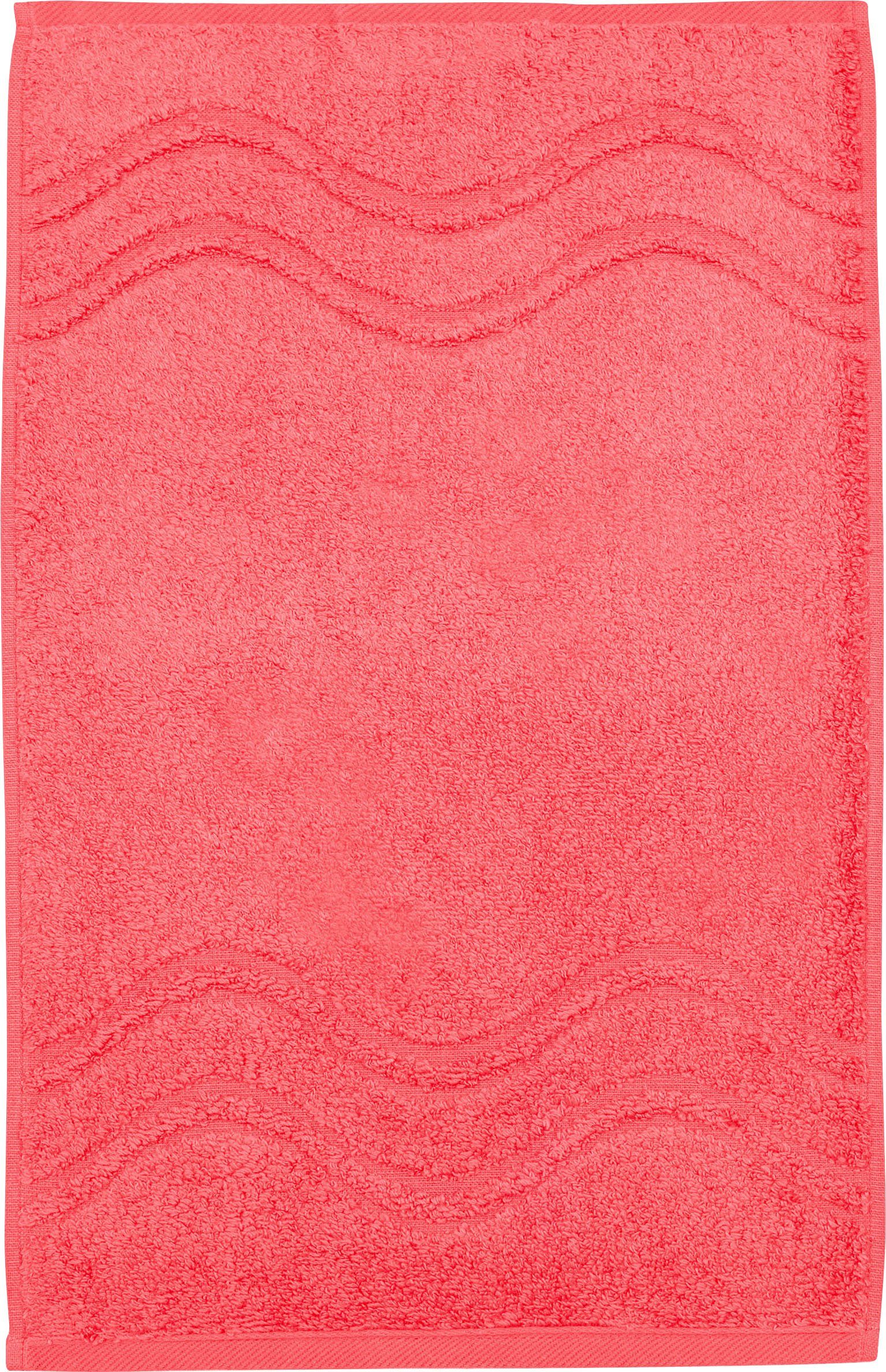 ROSS Gästehandtuch Cashmere feeling, Frottier (Packung, 6-St), 100% Baumwolle, mit Wellen-Bordüre, große Farbauswahl
