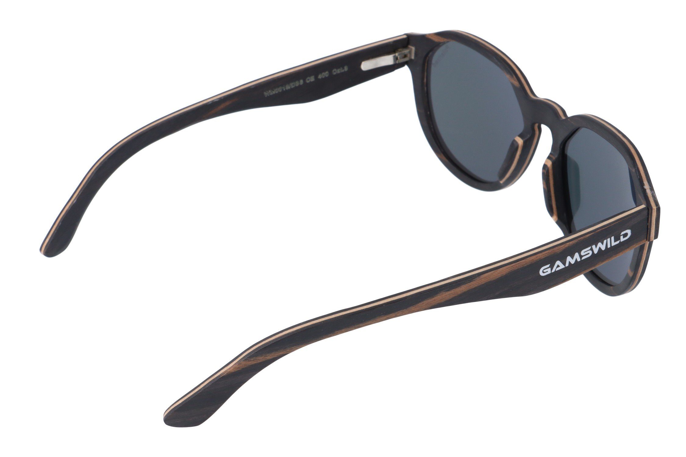 Gamswild Sonnenbrille UV400 GAMSSTYLE Holzbrille polarisierte, getönte Gläser Damen Herren Modell WM0013 in braun, grau, lila