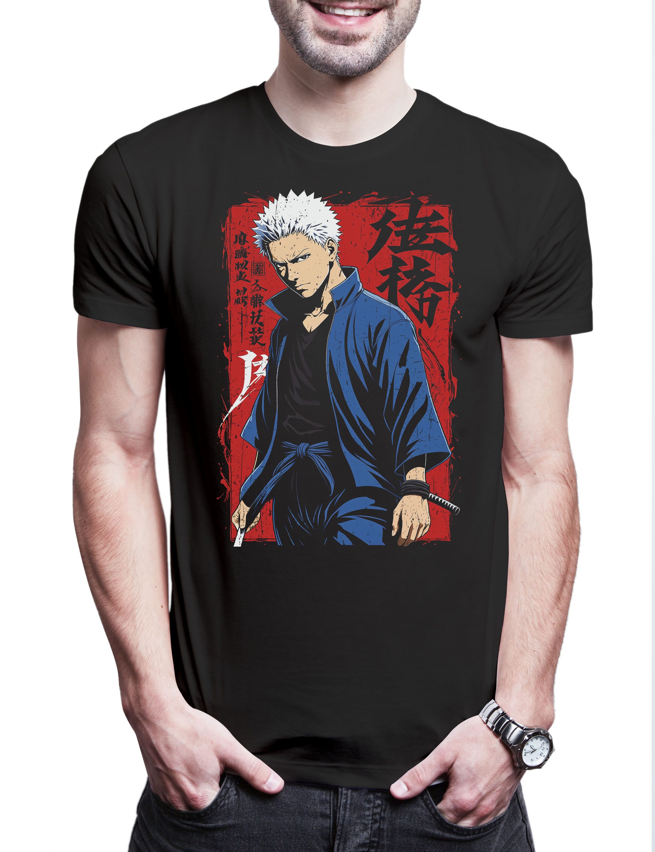 Print-Shirt Jujutsu Anime Herren T-Shirt Yuji Itadori Gojo Kaisen Satoru Megumi