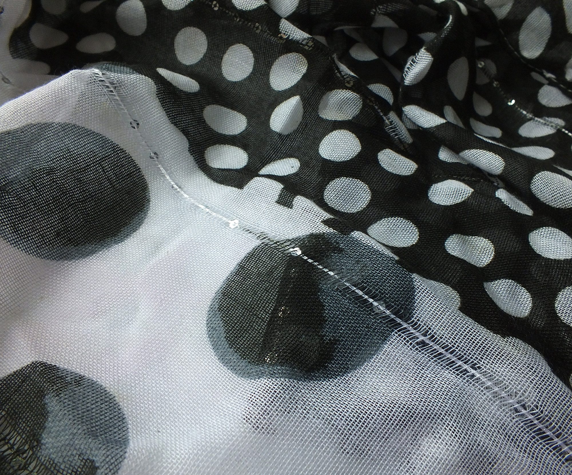 chic4home Schal Dreamy Flair, (1-St. 1-teilig), sommerlicher Damen Schal mit Dots-Print und funkelnden Pailletten