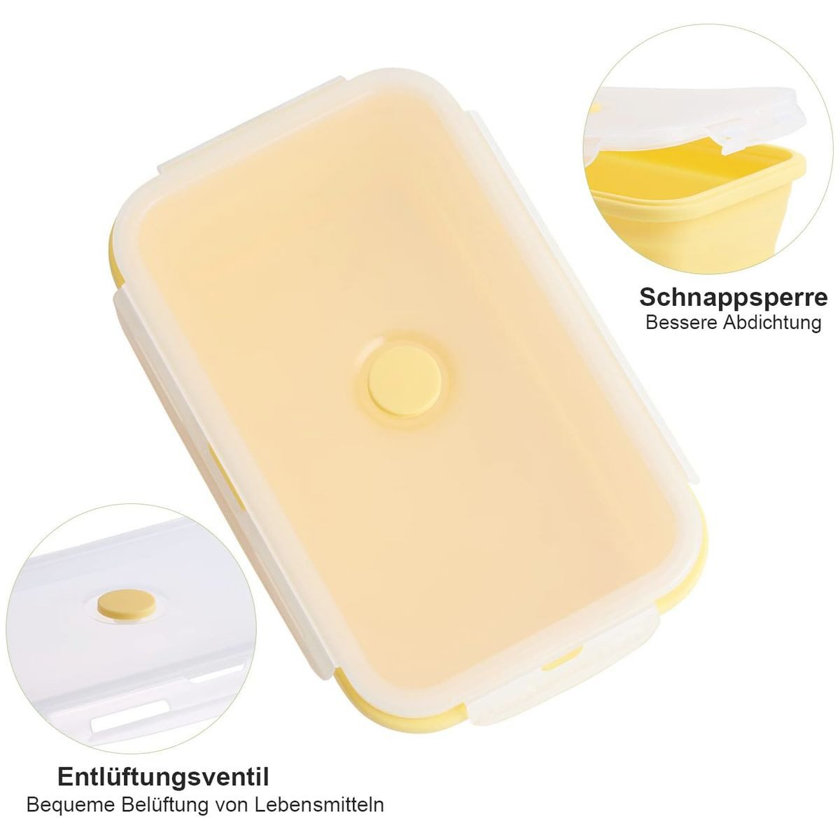 König Design Frischhaltedose Faltbar Brotdosen aus, Silikon, (4-tlg., Dosen), Gefrier Dosen Lebensmittel Vorrats Behälter