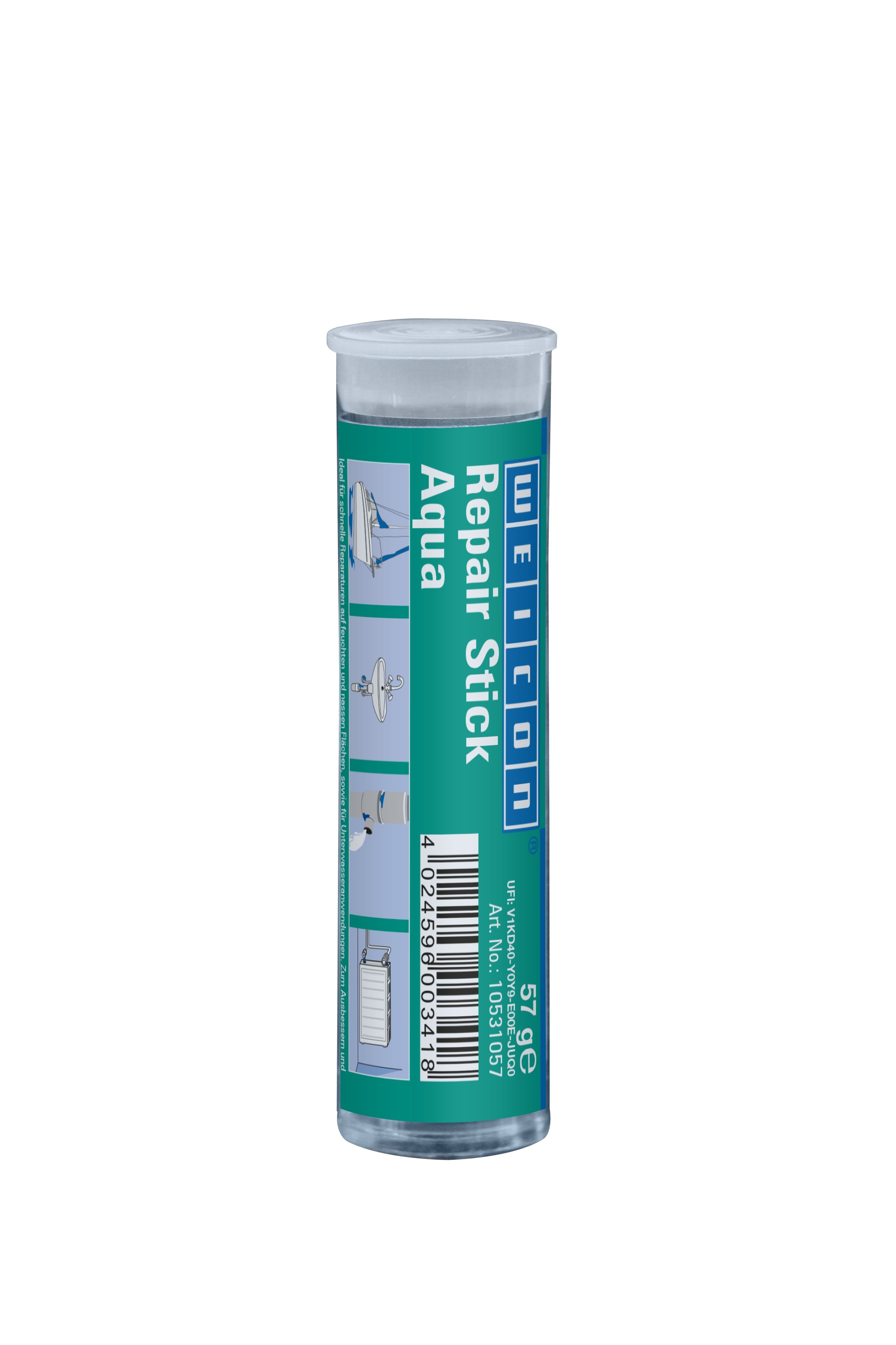 WEICON Reparaturmasse Repair Stick Aqua, Reparaturknete für feuchte & nasse Flächen, Epoxid, zum Kneten, (Stick), für Unterwasseranwendungen