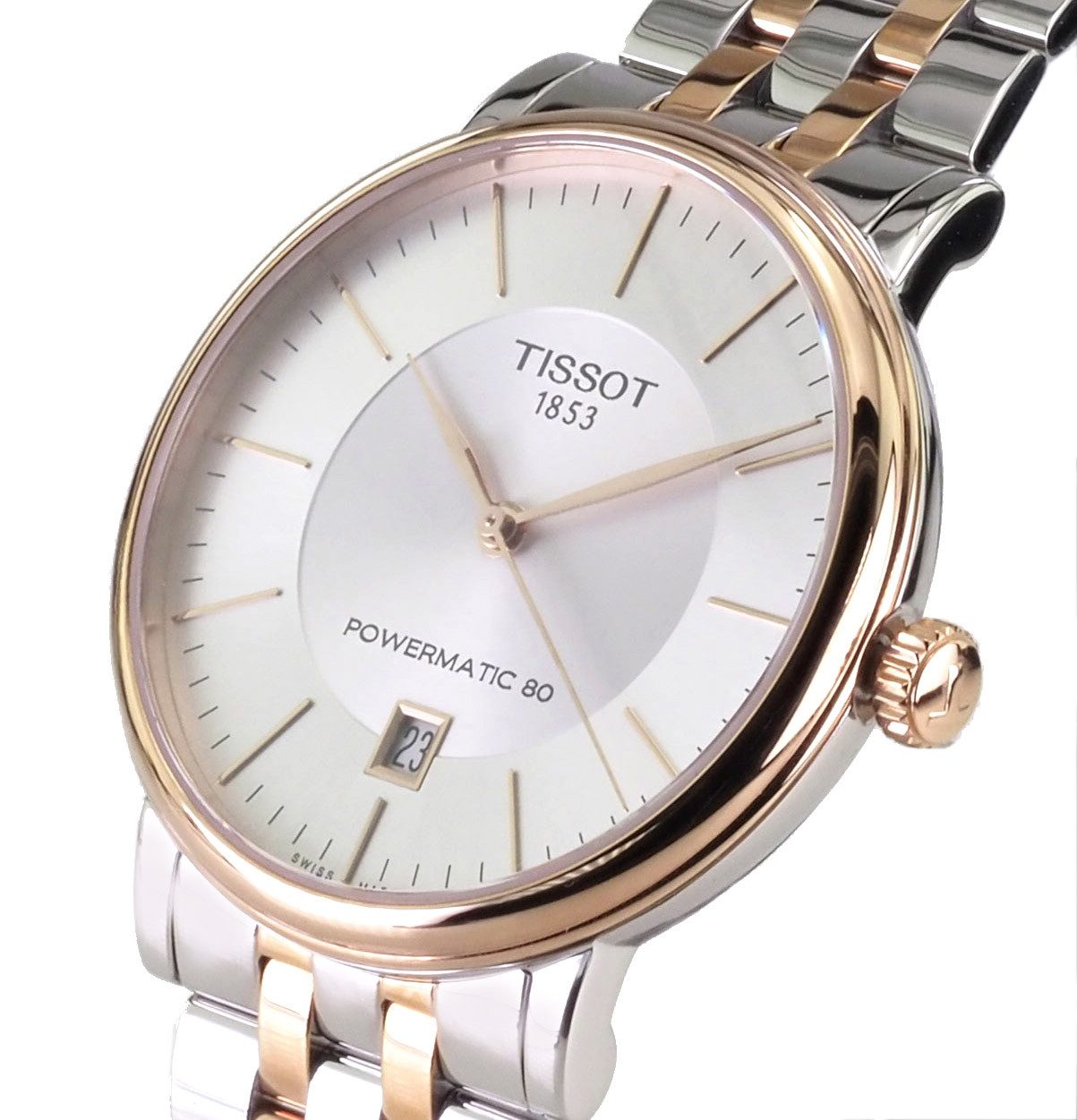Tissot Automatikuhr schweizer Herren Uhr 40 mm Ø T1224072203101 Powermatic 80, Saphirglas und Glasboden