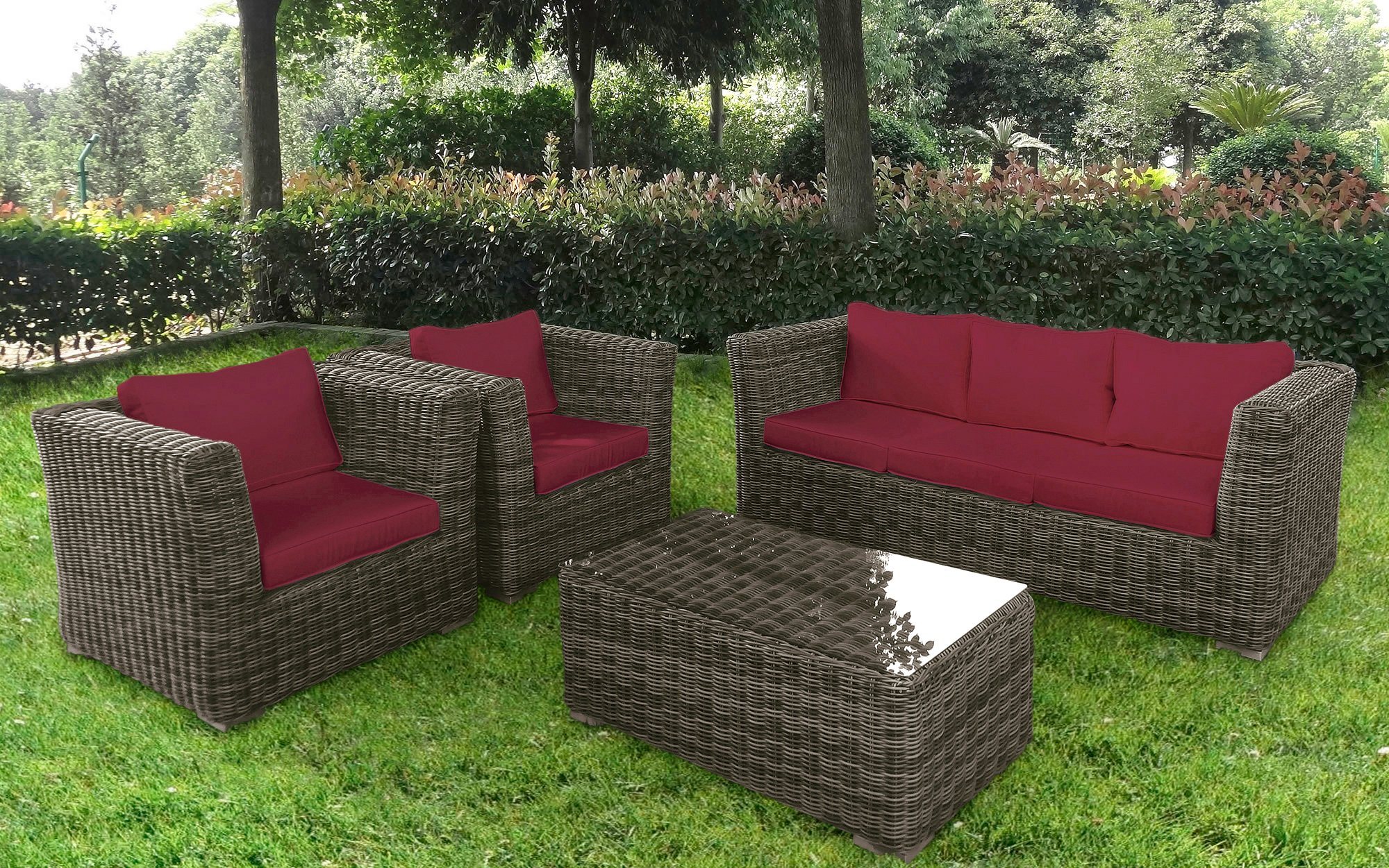 Loungeset »Funky«, 14-tlg., 3er Sofa, 2 Sessel, Tisch 100x58x40 cm, Polyrattan Loungeset »Funky«, 14-tlg., 3er Sofa, 2 Sessel, Tisch 100x58x40 cm, Polyrattan