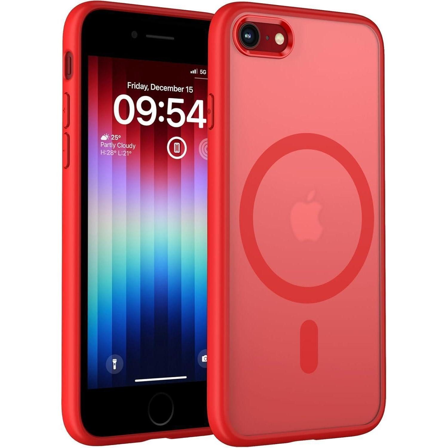 LuxusKollektion Handyhülle Handyhülle für iPhone SE/8/7 Matt Rot Magsafe
