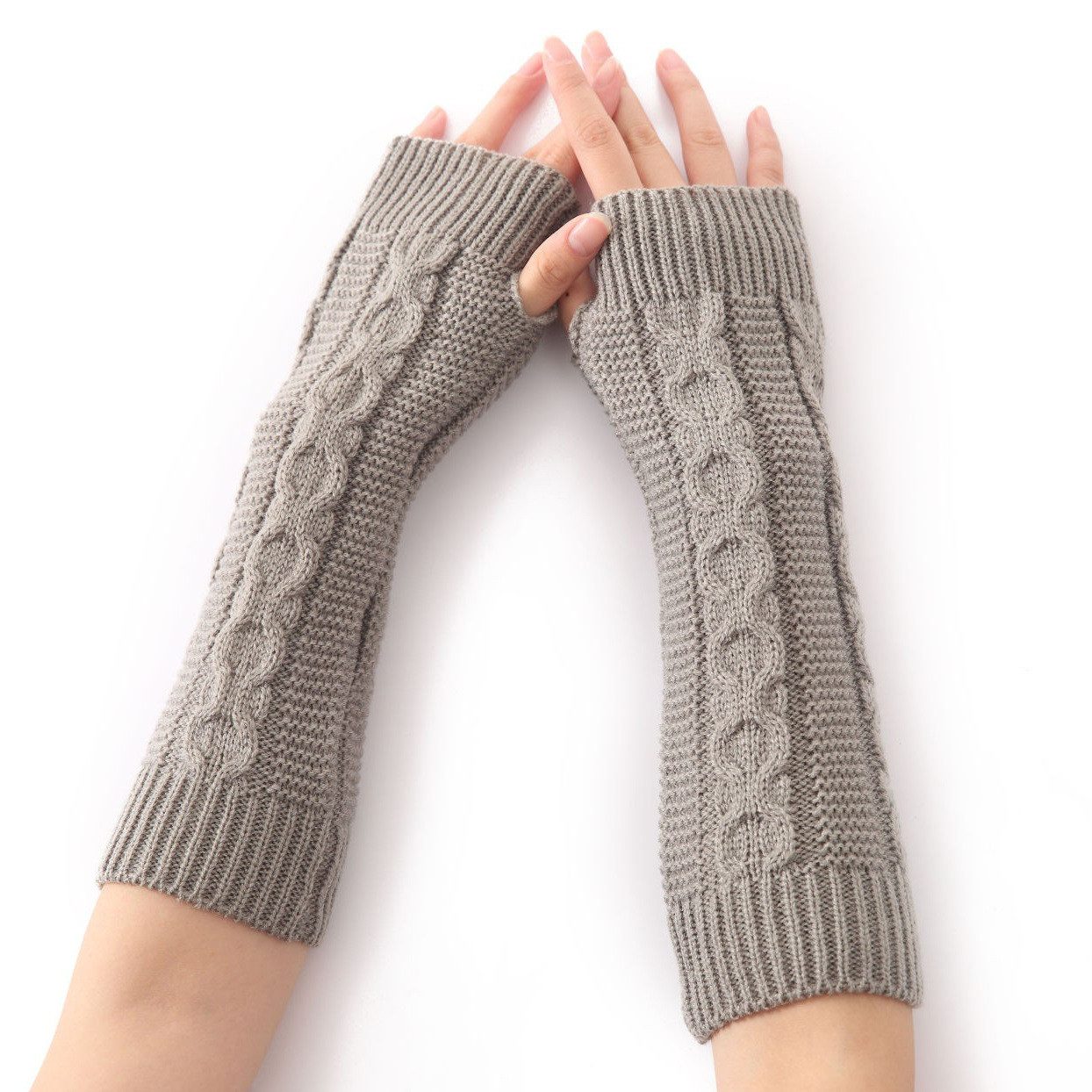 Coonoor Защитные манжеты Защитные манжеты Damen Wolle Pulswärmer Strick Halb Fingerlose Handschuhe Gestrickte Handstulpen Unisex Winterhandschuhe Wärmer Armwärmer