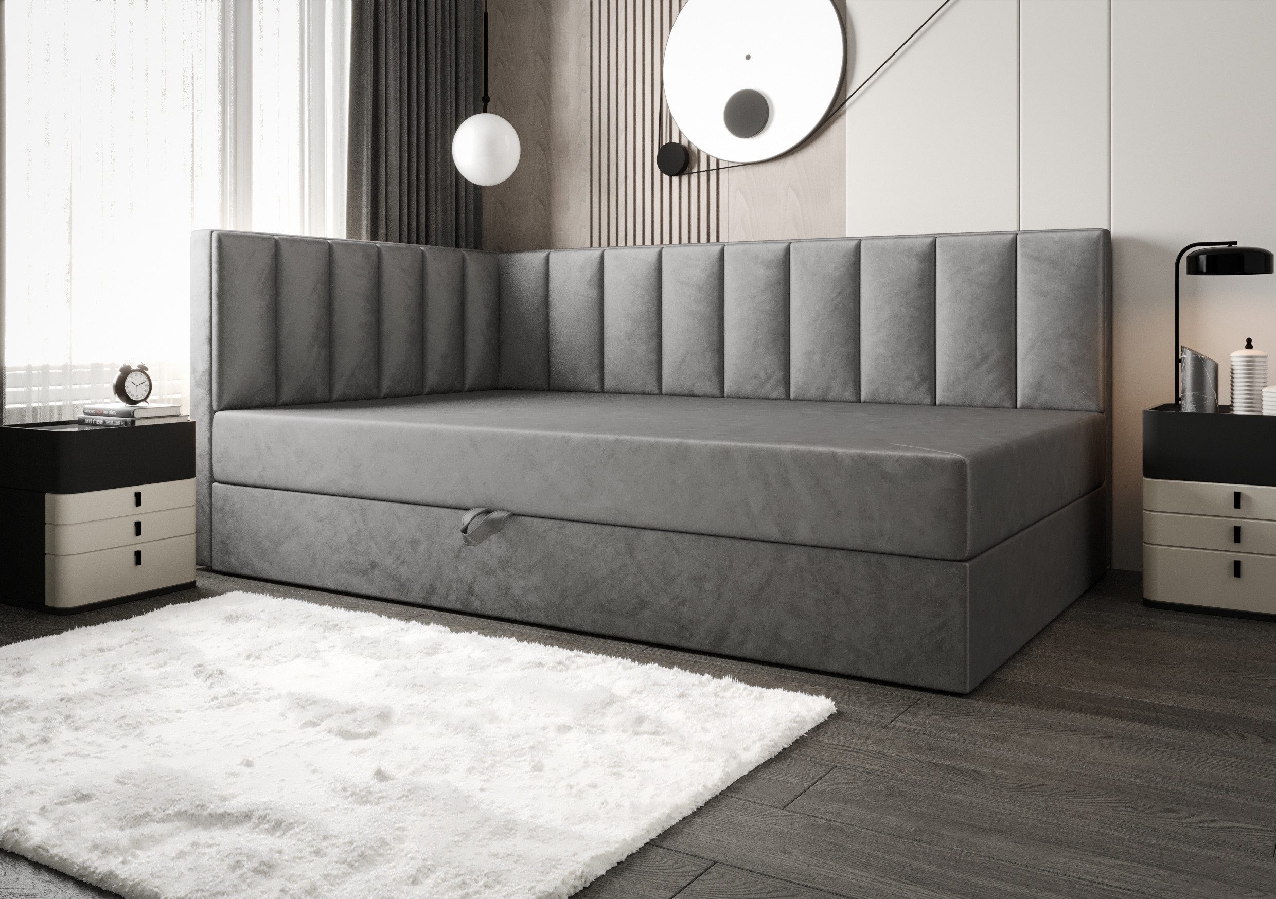 B&B Home Boxspringbett Boxbett Adelle VII (H3 Matratze Bonellfederung, Kopfteil, Seitenteil und Bettkasten)