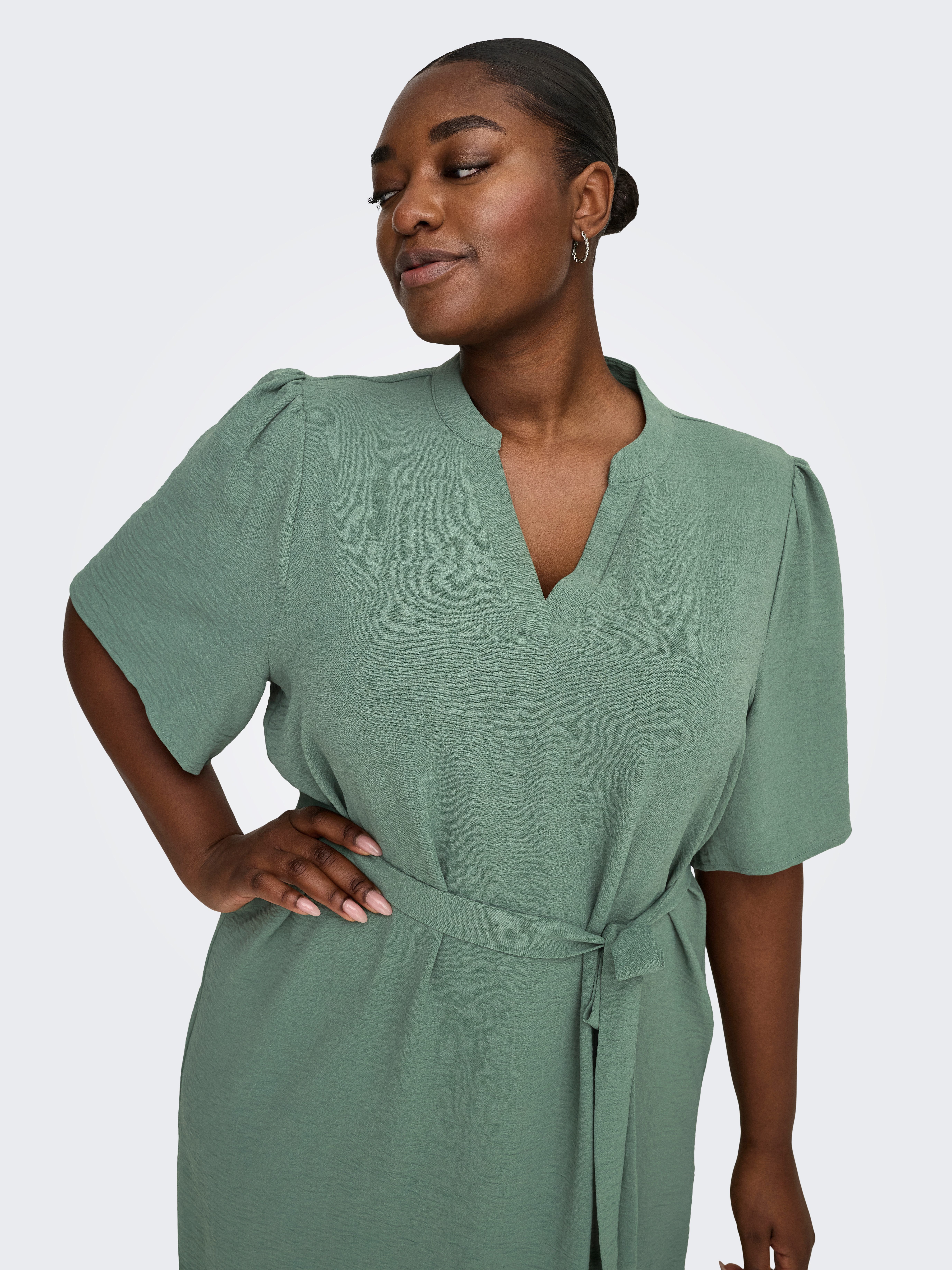 ONLY CARMAKOMA Sommerkleid CARPLANA METTE LIFE 2/4 V-NECKDRESS NOOS günstig online kaufen