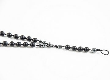 David Galvani Perlenkette Herren Perlenkette geflochten Onyx Handmade Rosenkranz, Handgeflochten
