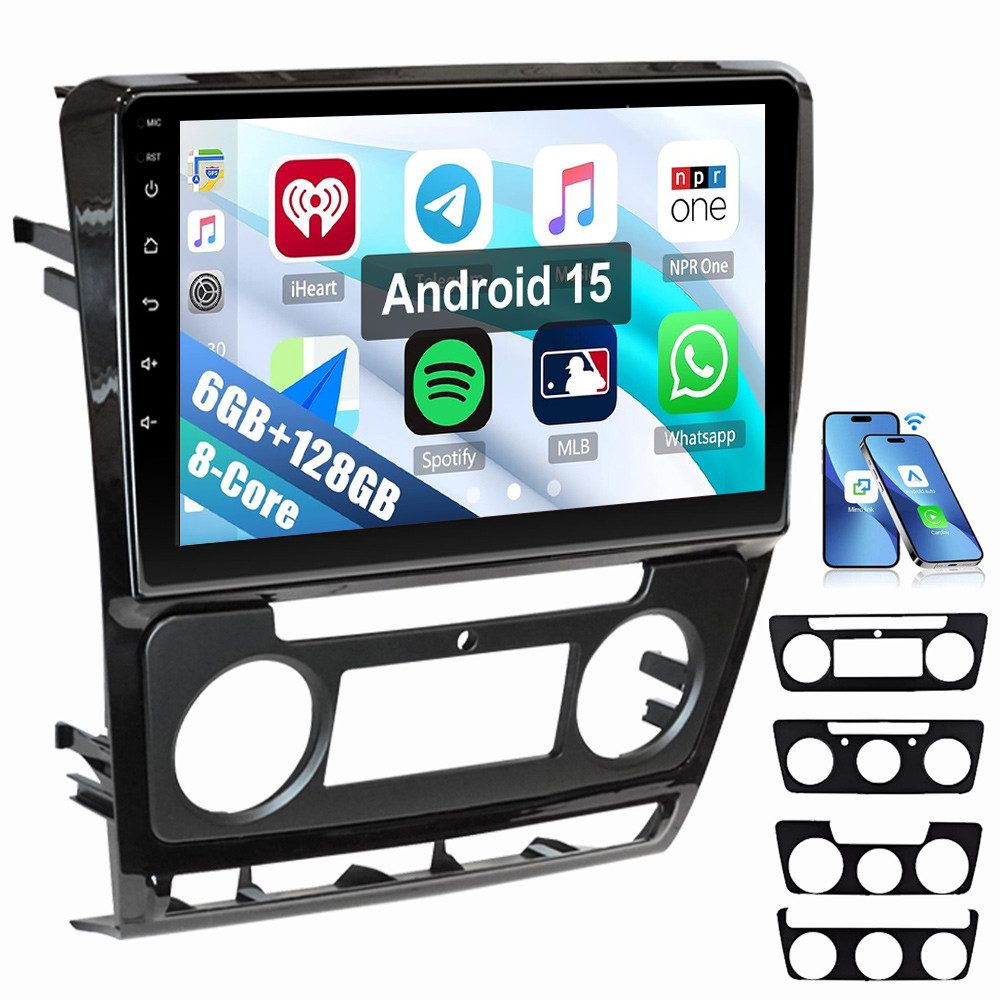 ESSGOO Für Skoda Octavia II 1Z3 1Z5 8-Kern 6+128G ASP EQ 4G LTE WIFI Autoradio (Digitalradio (DAB), RDS, FM, AM, Apple Carplay Android Auto GPS Navi WIFI BT EQ 4G LTE)