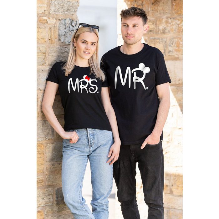 Couples Shop T-Shirt Mr. &amp; Mrs. Mister Misses Partner Look T-Shirt (1-tlg) mit lustigen Print ZN11414