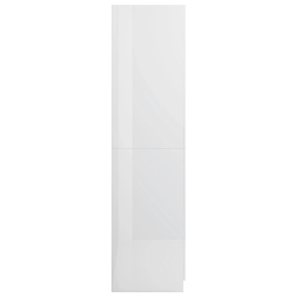Hochglanz-Weiß Kleiderschrank 80x52x180 cm furnicato Holzwerkstoff