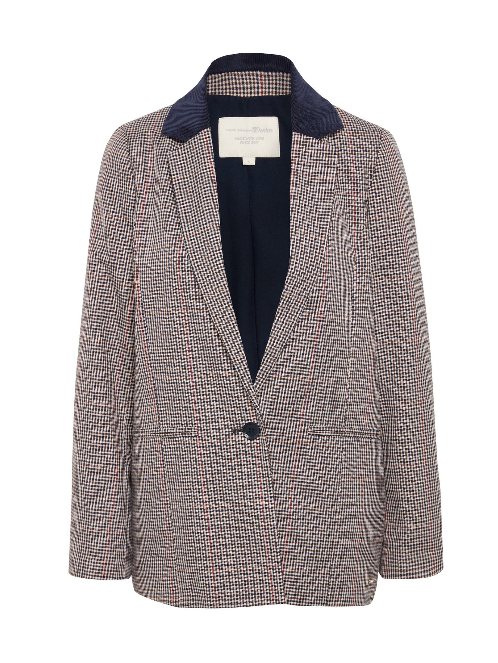 TOM TAILOR Denim Damen Blazer - Regular Fit Business Blazer Mit 3/4 Ärmeln