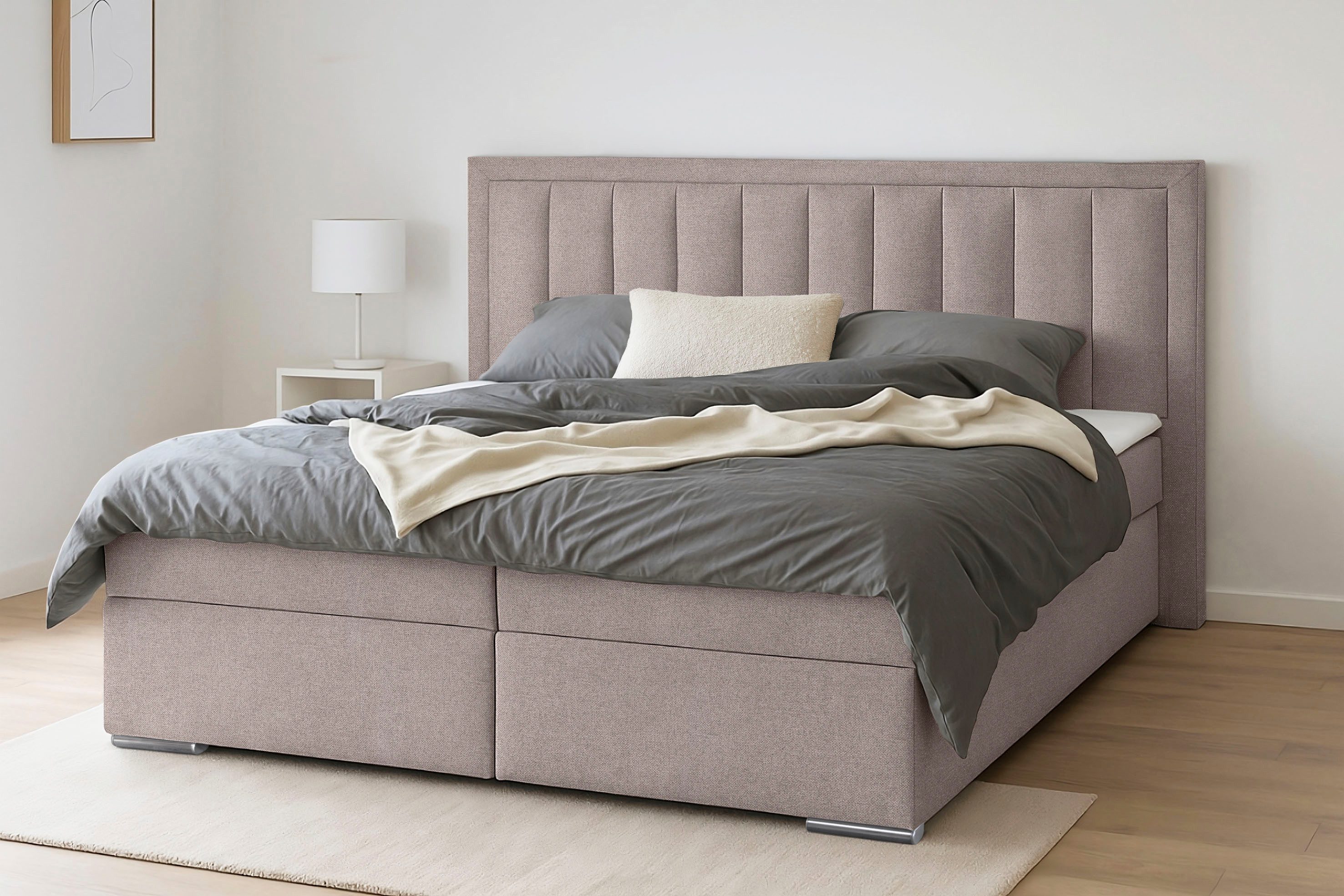 COLLECTION AB Boxbett ATHENA inkl. Bettkasten, erhältlich in der Breite 180cm, erhältlich in verschiedenen Härtegraden, inkl. Topper