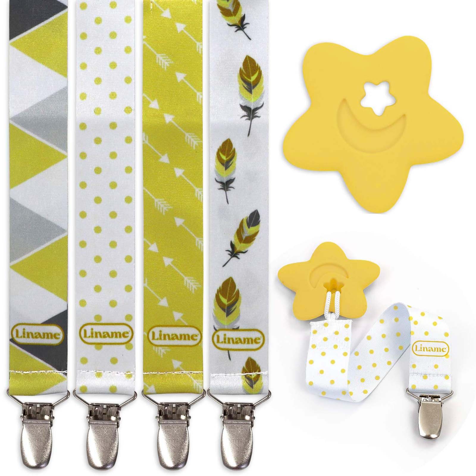 Schnullerbefestigung 4er Set Schnullerkette Schnuller Halter Schnullerhalter Schnullerband