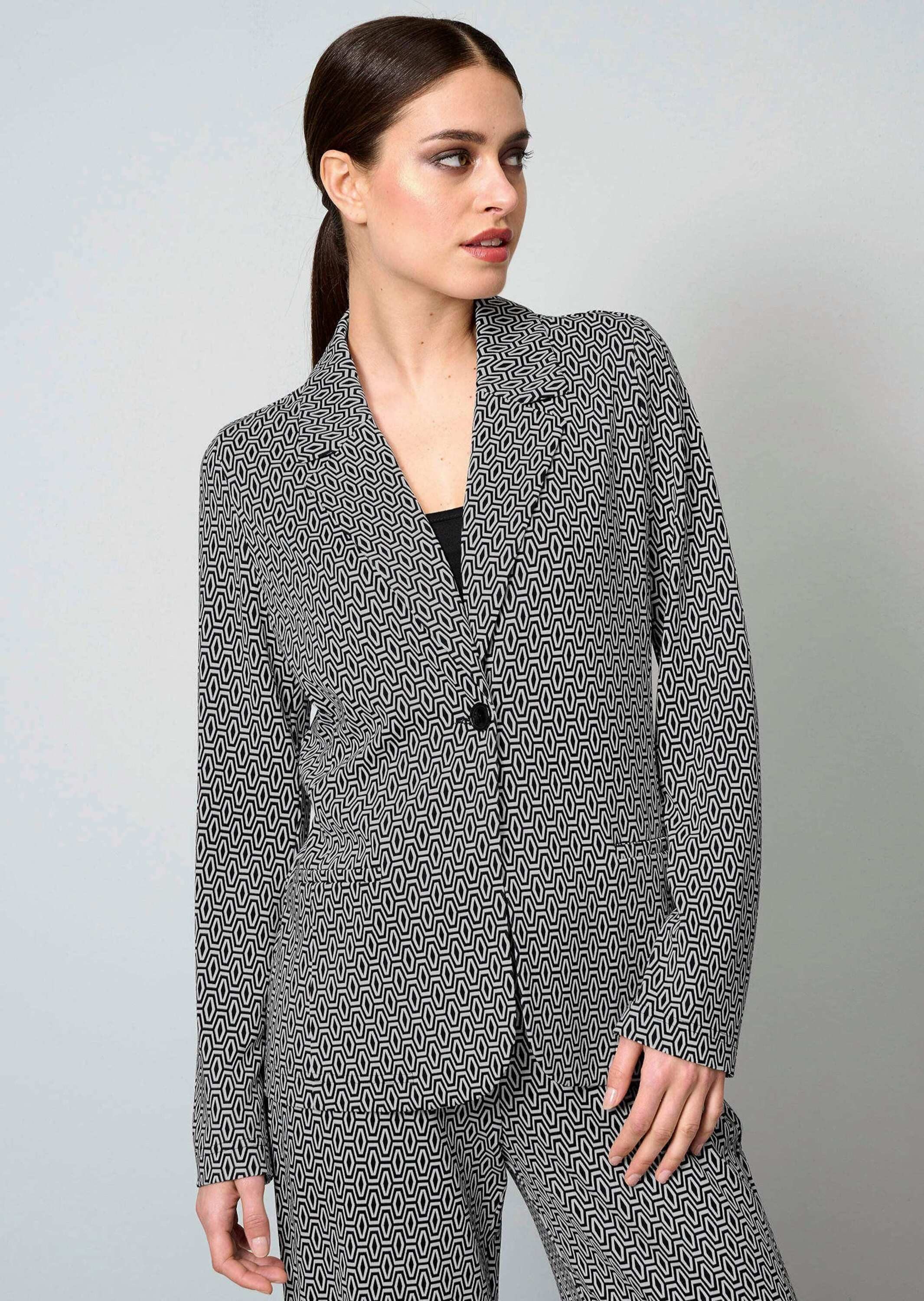Kurzblazer Blazer mit grafischem Print