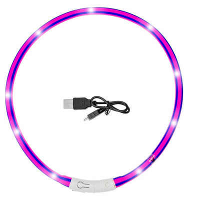 Karlie Hundehalsbandleuchte Visio Light LED Schlauchhalsband violet-pink