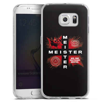 DeinDesign Handyhülle Bayer 04 Leverkusen Meister Offizielles Lizenzprodukt, Samsung Galaxy S6 Edge Silikon Hülle Bumper Case Handy Schutzhülle