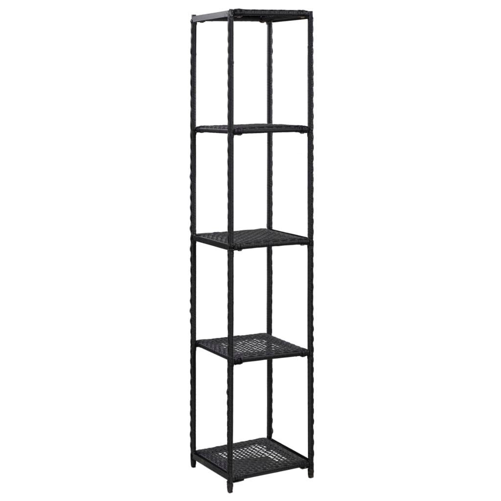 furnicato Bücherregal Lagerregal Schwarz 30 x 30 x 150 cm Poly Rattan