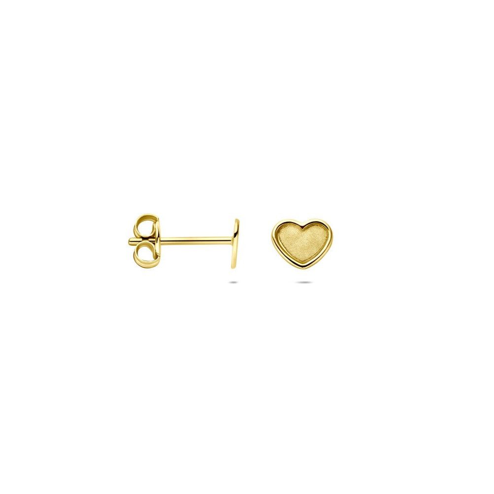 NICEANDnoble Paar Ohrstecker 375er Gelbgold Ohrstecker Herz mattiert