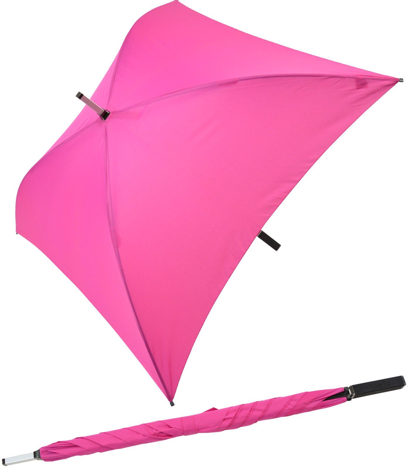 Impliva Langregenschirm All Square® voll quadratischer Regenschirm, der ganz besondere Regenschirm pink