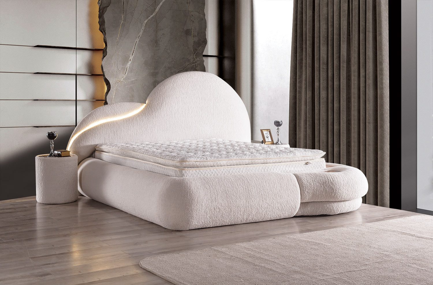 Villa Möbel Boxspringbett Atlantic (Bett Set), Luxuriöses Design, inkl. 2 N günstig online kaufen