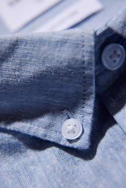 LINDBERGH Leinenhemd kurzarm mit Button-Down-Kragen und aus einem Leinen-Baumwoll-Mix