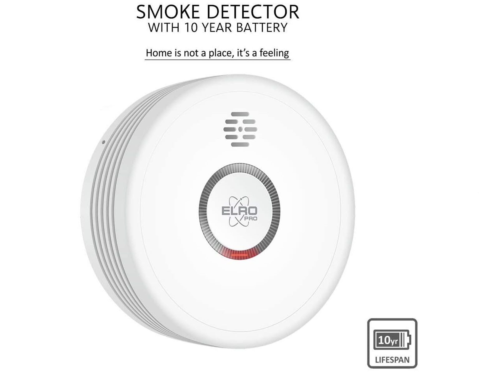 Elro Rauchmelder (Brandmelder Optischer Rauchwarn-Melder 10 Jahre-s Batterie Ø 10,5cm)