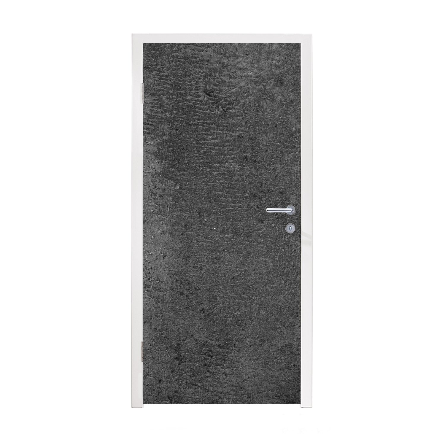 MuchoWow Türtapete Strukturiert - Beton - Grau - Industriell - Rustikal, Matt, bedruckt, (1 St), Fototapete für Tür, Türaufkleber, 75x205 cm