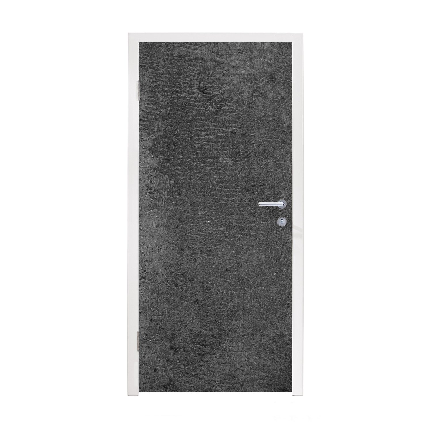 MuchoWow Türtapete Strukturiert - Beton - Grau - Industriell - Rustikal, Matt, bedruckt, (1 St), Selbstklebende Tapete, Folie für Möbel, 75x205 cm