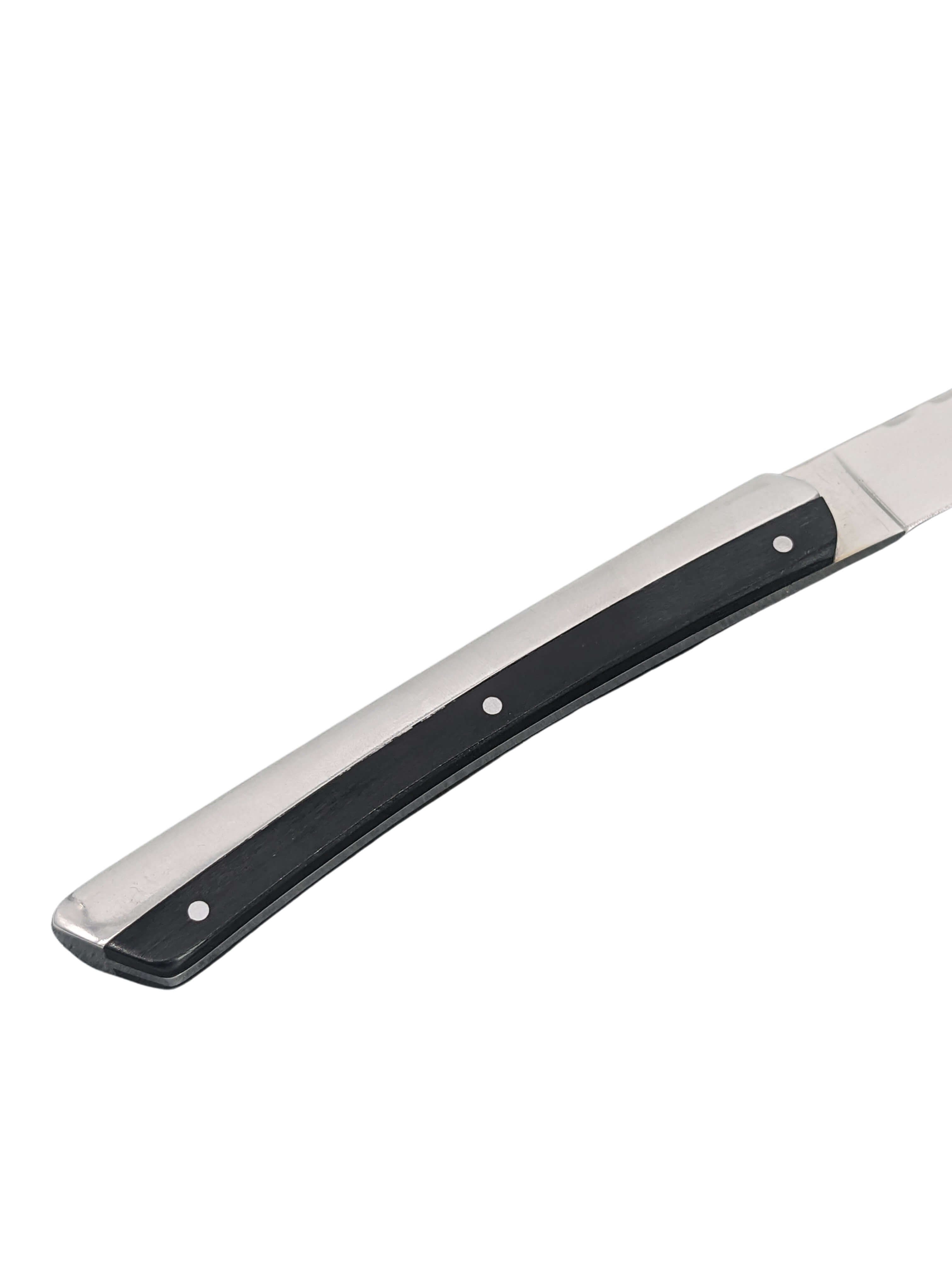 Morleos Steakmesser 6x Steakmesser Glattschliff Edelstahl Grillbesteck steak knife black