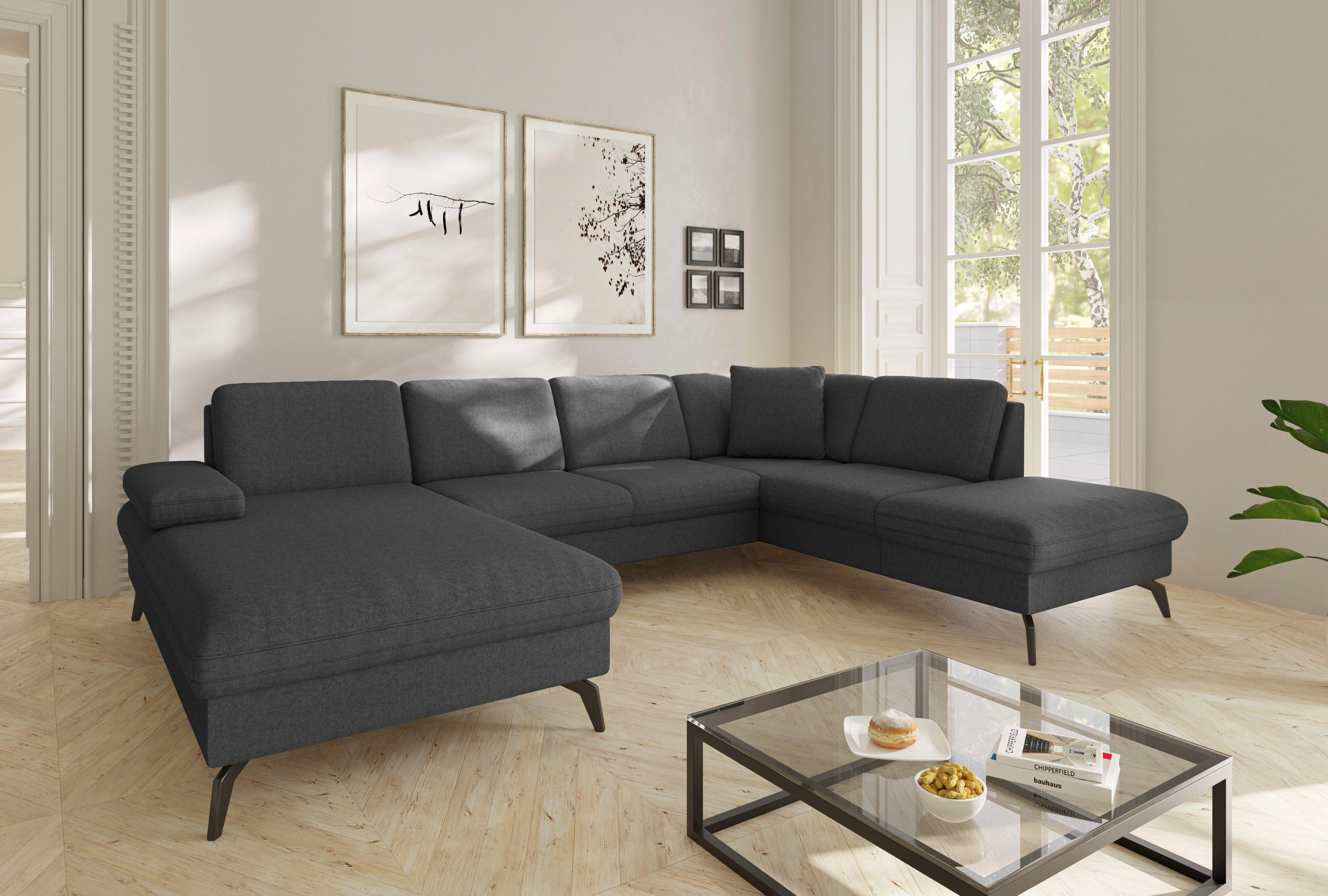sit&more Wohnlandschaft Morris Jubi U-Form, B: 300 cm, mit Armteilfunktion & 1 Zierkissen, optional Bettfunktion