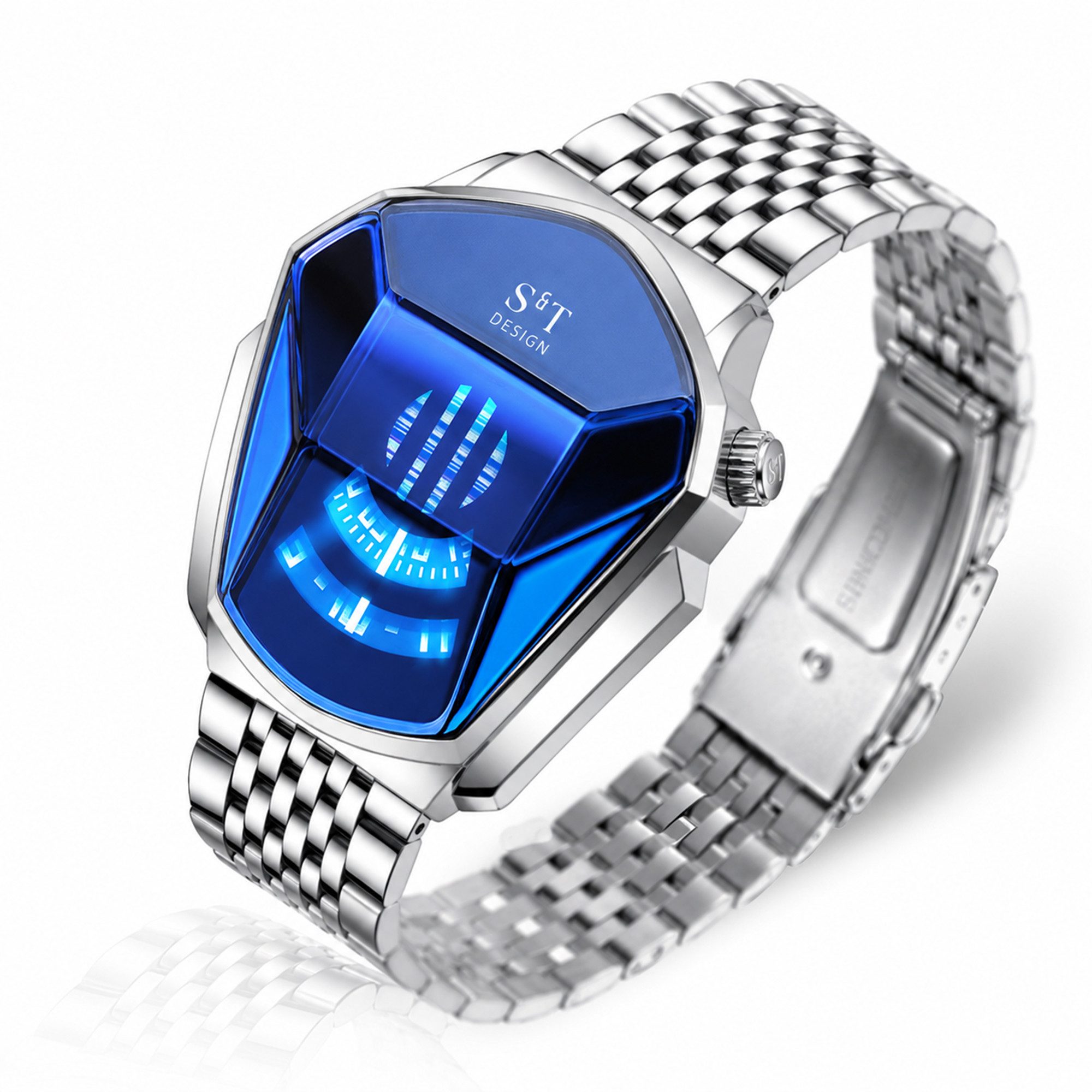 S&T Design Quarzuhr Herren Uhr Edelstahl Armbanduhr Herrenuhr, (Geschenkebox (Etui), inkl. Armbandkürzer & Etui), Männer Uhr 3Bar Wasserdicht Analog Geschenk