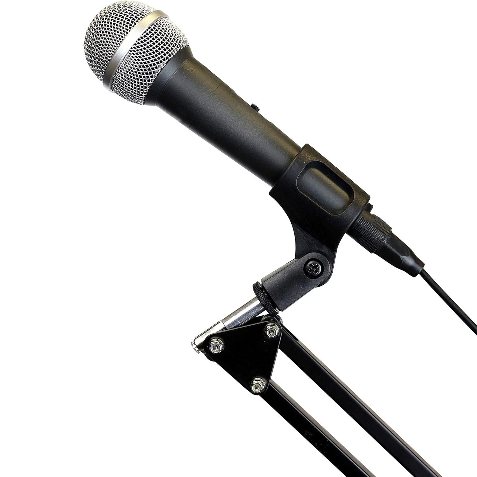 AIMAX Mikrofonständer Mikrofonhalterung mit Gelenkarm & Tischklemme für Podcast & Streaming, 1 Doppelzug Tablet Halter (12-25cm), 2 Mikrofonclips (3-6cm +U-Klemme)
