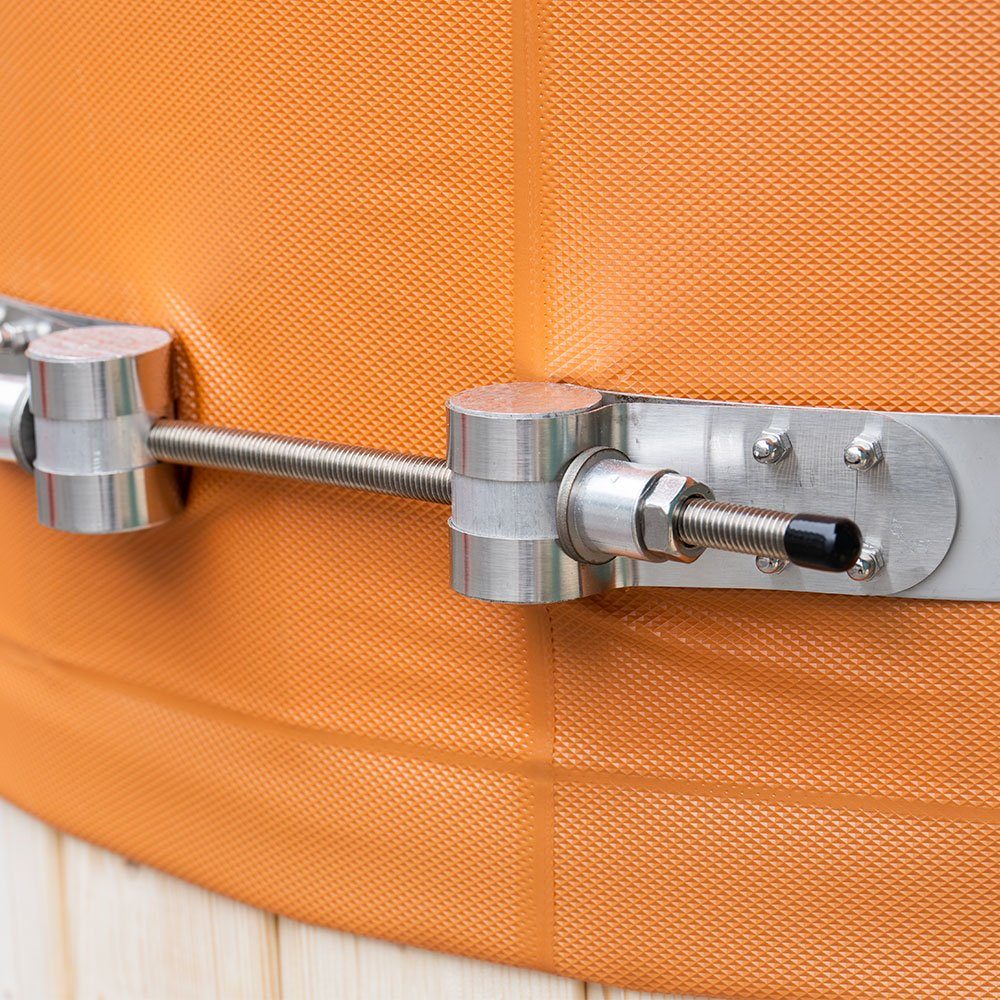 HOME DELUXE Pool Cold Tub / Badefass (70cm) ARUM (Komplett-Set, inkl. Abdeckung & Treppe), aus nordischer Fichte, mit integriertem Sitz I Eisfass, Eispool